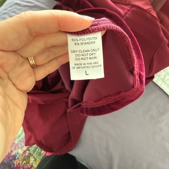 Pinup Girl Laura Byrnes Gilda Red Velvet Wiggle Dress 2015 L - Picture 8 of 10